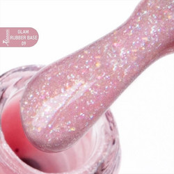 Alezori Glam 09 Rubber Base Ημιμόνιμο Βερνίκι Νυχιών