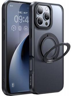 McDodo PC-4933 MagSafe case for iPhone 16 Pro Max with stand (black) PC-4933