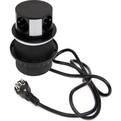ΠΡΙΖΑ ΡΕΥΜΑΤΟΣ ΑΝΑΔΥΟΜΕΝΗ EMUCA PUSH 100 5221214 ME 3 ΣΟΥΚΟ, 1 USB-A & 1 USB-C ΜΑΥΡΗ