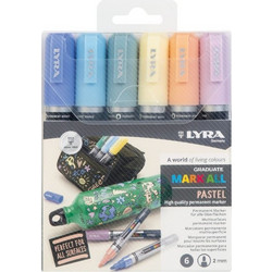Lyra Graduate Mark All Μαρκαδόροι 2mm - Pastel Χρώματα Σετ 6 τμχ (006821065)