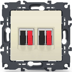 Πρίζα Ηχείων Διπλή Χωνευτή Prime 1000113602 36-230VAC Ivory Aca