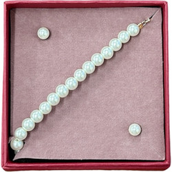 Farma Bijoux Earrings White Pearls 6mm & Bracelet White Pearls