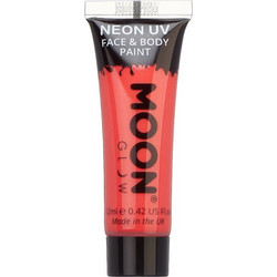 MOON ΧΡΩΜΑ FACE & BODY PAINTING ΣΩΛΗΝΑΡΙΟ NEON UV INTENSE RED 12ml M5021