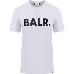 BALR. Brand Straight T-Shirt ΛΕΥΚΟ ΚΟΝΤΟΜΑΝΙΚΟ Τυπωμένο λογότυπο στο στήθος Κανονική εφαρμογή