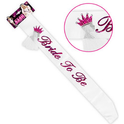 ΑΞΕΣΟΥΑΡ BRIDE TO BE DOUBLE LAYER SATIN SASH WITH CROWNED HEAD