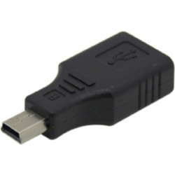 DeTech Adapter USB F to Mini 5P M, Black - 17133