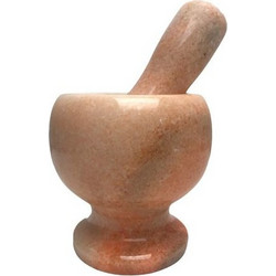 Γουδί Μαρμάρινο με Γουδοχέρι 14.5x14cm Ροζ