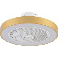 InLight Chilko Ανεμιστήρας Οροφής 50cm 36W με Φως & Τηλεχειριστήριο Χρυσός