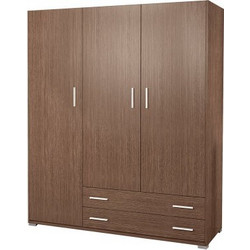 Sarris SB Τρίφυλλη Ντουλάπα Ρούχων 3 Καρυδί 110x50x180cm