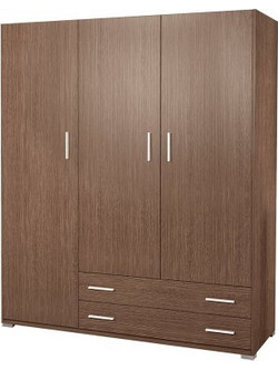 Sarris SB Τρίφυλλη Ντουλάπα Ρούχων 3 Καρυδί 110x50x180cm