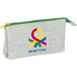 Benetton Pop Κασετίνα με 3 Θήκες Γκρι S4308052