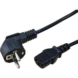 Power Cable straight IEC Conncector black 1.8m