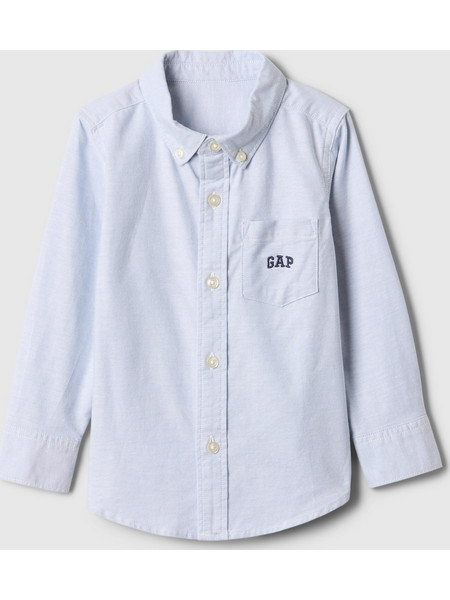 Μπλε babyGap Logo Oxford Πουκάμισο BLEACH BLUE
