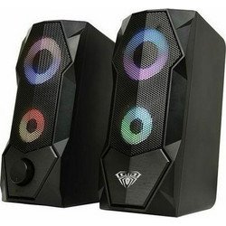 Aula N-301 Ηχεία Υπολογιστή 2.0 6W με RGB Φωτισμό Black