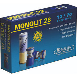 DDupleks Monolit Φυσίγγια Μονόβολα 12Cal 70mm 28gr 5τμχ