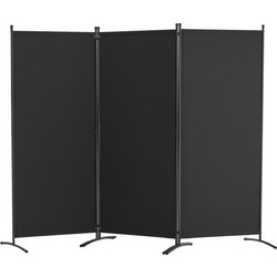 VEVOR Room Divider 3-Panel Πτυσσόμενη οθόνη Privacy Fabric Partition Office Μαύρο