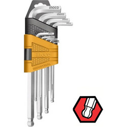 INGCO HHK12091 Σειρά Κλειδιά ALLEN Μπίλιας 1.5-10mm (9 τεμ.)