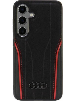 Audi Genuine Leather MagSafe S24 S921 black-red hardcase AU-TPUPCS24-R8/D3-RD