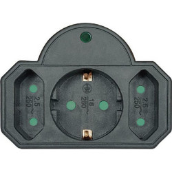 Πολύμπριζο 3 Θέσεων Μαύρο Power Socket 16A Black Surge Protection PT-817