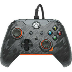 PDP Atomic 049-012-CMGO Wired Controller PC Xbox X & Xbox One Carbon Black Orange