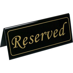 Επιτραπέζια Σήμανση Πλαστική Reserved 16x7cm