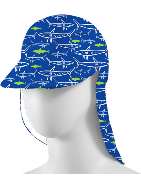 Μπλε, Ocean Sharks UV Hat, Παιδικό Καπέλο Υφασμάτινο, Αντηλιακό, Slipstop