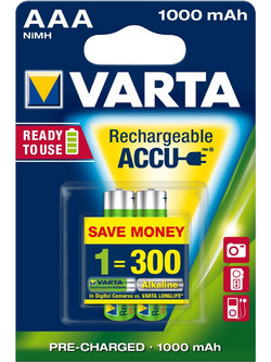 Varta Recharge Accu Power AAA 1000mAh 2τμχ