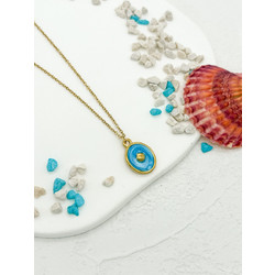 Κολιέ Gold Blue Shell Summer ΚΩΔ: AN658
