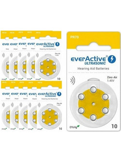 EverActive Μπαταρίες Ακουστικών Βαρηκοΐας νουμερο 10 1.45V 60τμχ