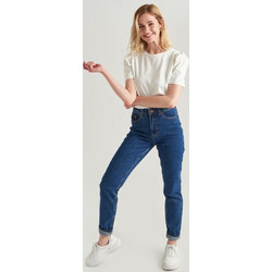24Colours Wet Floor High Waist Mom Jeans