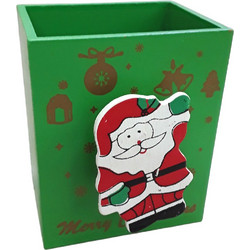 Χριστουγεννιάτικη Μολυβοθήκη Ξύλινη Green Santa2 09000830002