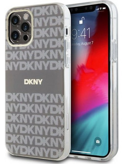 DKNY TPU Repeat Pattern Tonal Stripe Θήκη Σιλικόνης με Magsafe για iPhone 12 / 12 Pro Μπεζ