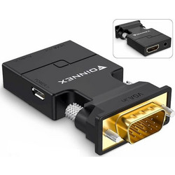 FOINNEX 1080p VGA to HDMI Adapter with Audio, Old PC to TV/Monitor with HDMI Converter male to female