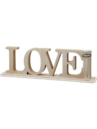 Lettering Love Ξύλο Ecru PU 4 41x7.5x12.5cm