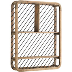 Ραφιέρα Madam Stoltz Diagonal Bamboo Dark brown/Black 61 x 13,5 x 80,5 cm