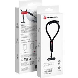 FORCELL F-Design R10X40 Wrist Phone Lanyard With Adjustable Length (Max 20cm In The loop) black