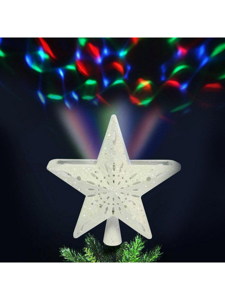 BAKAJI Κορυφή Προβολέας LED Χριστουγεννιάτικου Δέντρου Σχήμα Αστέρι Λευκό Εφέ Φωτισμού RGB 02835119