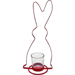 Κηροπήγιο Ρεσώ Κόκκινος Λαγός 31,5x12,5x8,5cm Bunny's 932171