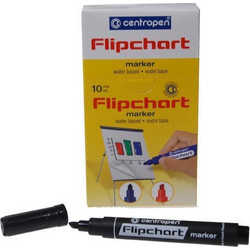 Centropen μαρκαδόρος flipchart μαύρος τετράγωνη μύτη 4,6mm