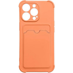 Hurtel Card Armor Case Pouch Cover for iPhone 12 Pro Max Card Wallet Silicone Air Bag Armor Cover Orange - (Card Armor Case iPhone 12 Pro Max Orange)