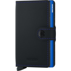Secrid Miniwallet Original Δερμάτινο Ανδρικό Πορτοφόλι Καρτών με RFID MM-Black/Blue