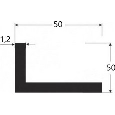 Γωνία G50x50x1.2 σε χρώμα λευκό 9016 6m