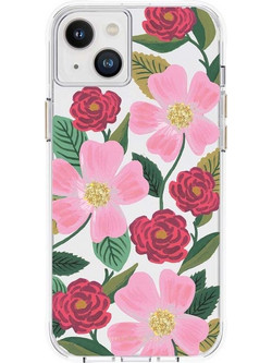 Rifle Paper Clear - Case Decorated In Gold For Iphone 14 Plus (Rose Garden) - (RP049820)