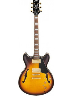 Ibanez JSM10 Ηλεκτρική Κιθάρα Hollow με HH Μαγνήτες και Ταστιέρα Ebony Vintage Yellow Sunburst