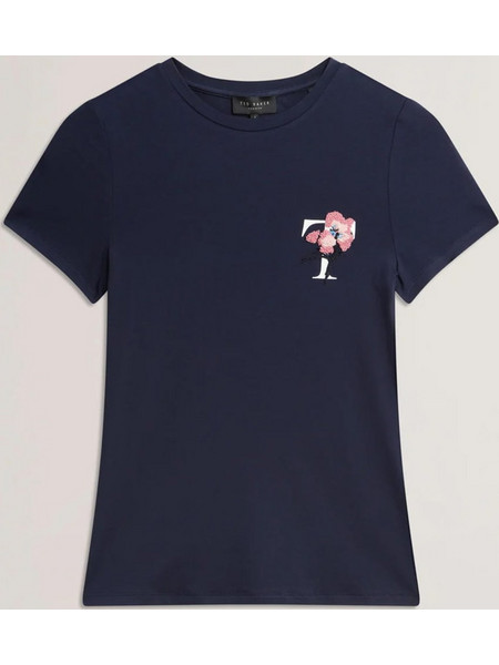 Γυναικείο T-Shirt Με Σήμα Μπλε Σκούρο Ted Baker Carnela 278330 Navy