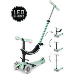 Micro Mini 2 Grow Deluxe Magic Led Παιδικό Πατίνι Τρίτροχο με Κάθισμα & Φωτάκια Πράσινο