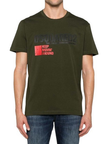 Ανδρικό Cool Fit T-shirt Χακί Dsquared2 S71GD1462S24662-695