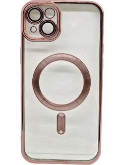 Magsafe Back Cover Σιλικόνης Διάφανο/Ροζ (iPhone 14 Plus)