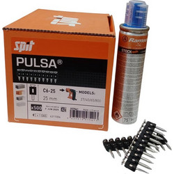 SPIT ΚΑΡΦΙΑ ΜΠΕΤΟΥ PULSA 800 C6-25 25mm+1 ΦΙΑΛΗ 500ΤΕΜ ΜΑΥΡΟ (057541)