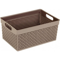 ΚΑΛΑΘΙ ΑΠΟΘΗΚΕΥΣΗΣ RATTAN ΜΠΕΖ 30x21x14cm ΤΕΜΑΧΙΟ HOMEPLAST Α00887Μ